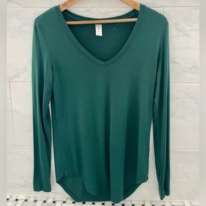 Old Navy Long Sleeve Teal V-Neck T-Shirt